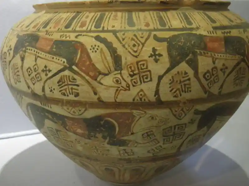 Different forms of cross painted on a vase, located at Archaeological Museum of Izmir, Turkey